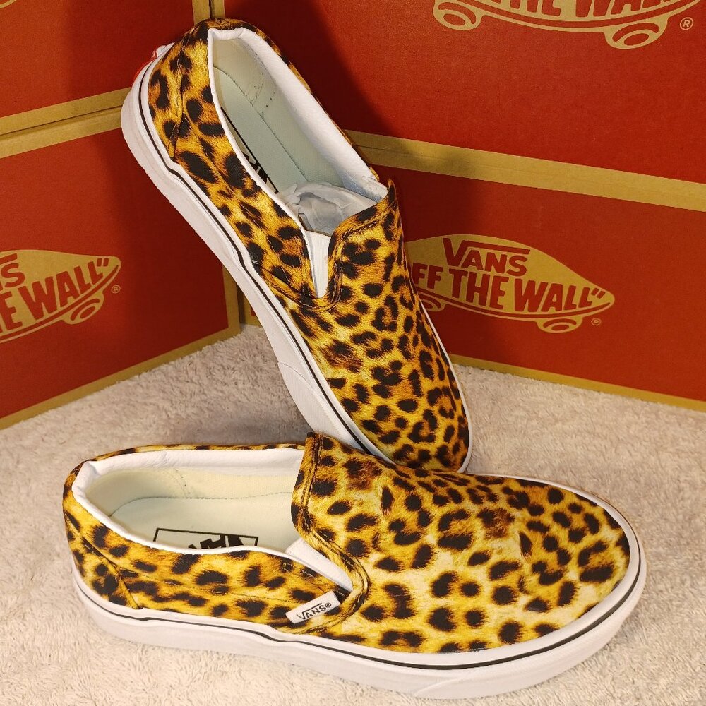 Vans Men's 4.5/Women's 6 Classic Slip On Leopard Black/True White VN0A5A08316 - Picture 9 of 12